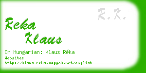reka klaus business card